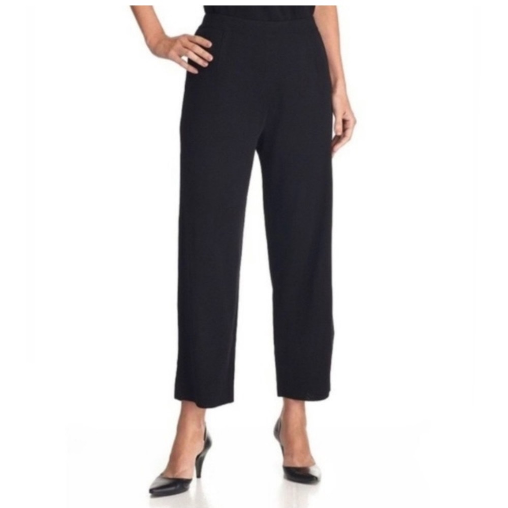 Exclusively Misook Knit Ankle Pants Women’s Size L Petite High Rise Straight Leg